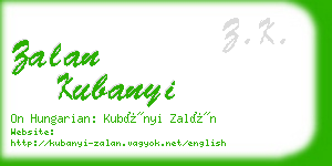 zalan kubanyi business card